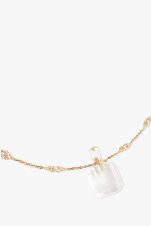 CHLOE JEWELLERY GOLD / Crystal White Rock Crystal Resin Necklace | Crystal White