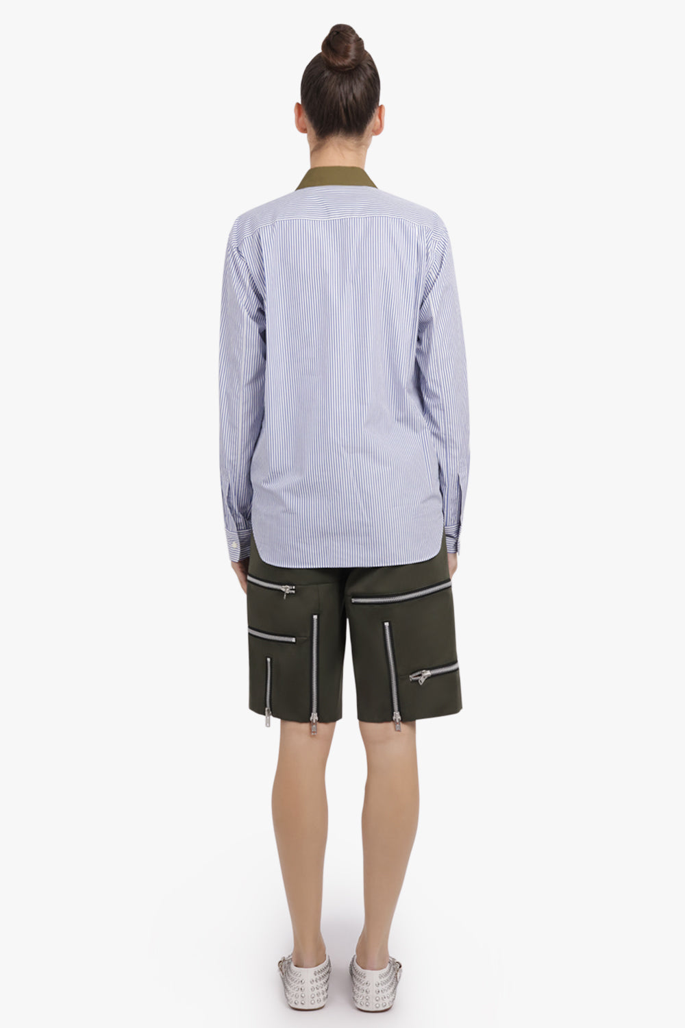 COMME DES GARCONS HOMME PLUS RTW L/S Stripe Pocket Detail Shirt Dress | Navy/White/Khaki