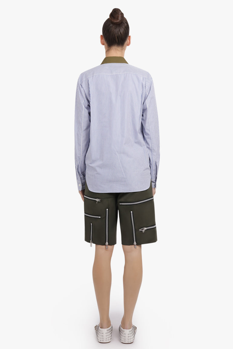 COMME DES GARCONS HOMME PLUS RTW L/S Stripe Pocket Detail Shirt Dress | Navy/White/Khaki