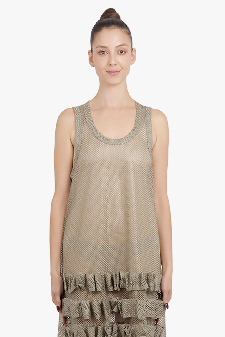 COMME DES GARCONS HOMME PLUS RTW Mesh Singlet Dress | Khaki