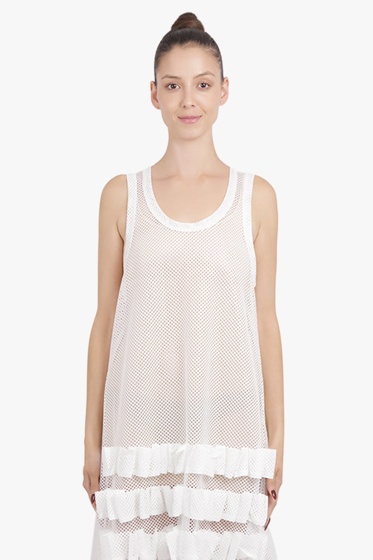 COMME DES GARCONS HOMME PLUS RTW Mesh Singlet Dress | White