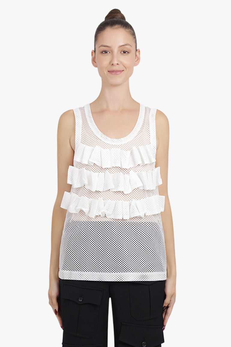 COMME DES GARCONS HOMME PLUS RTW Mesh Singlet Top | White