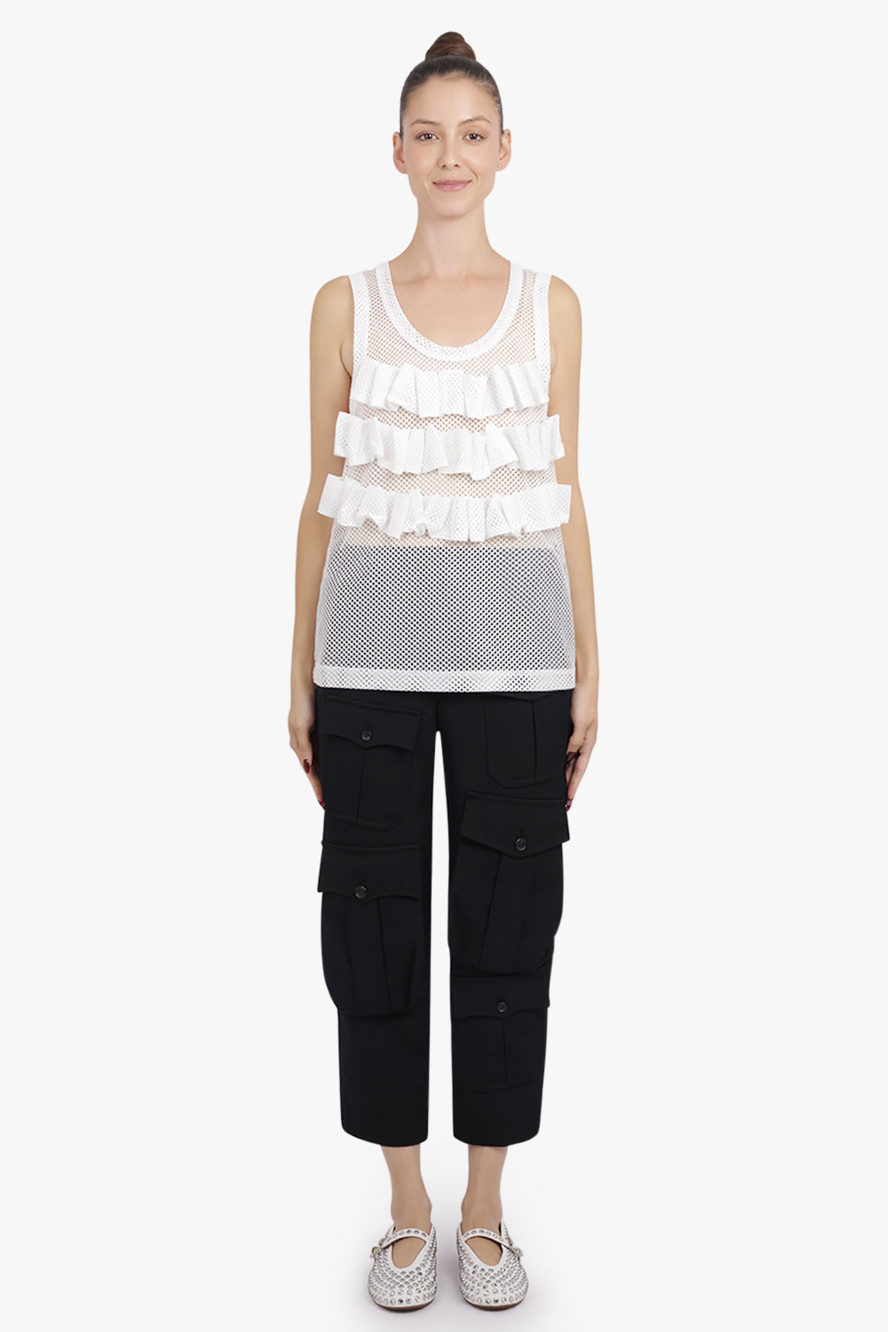 COMME DES GARCONS HOMME PLUS RTW Mesh Singlet Top | White