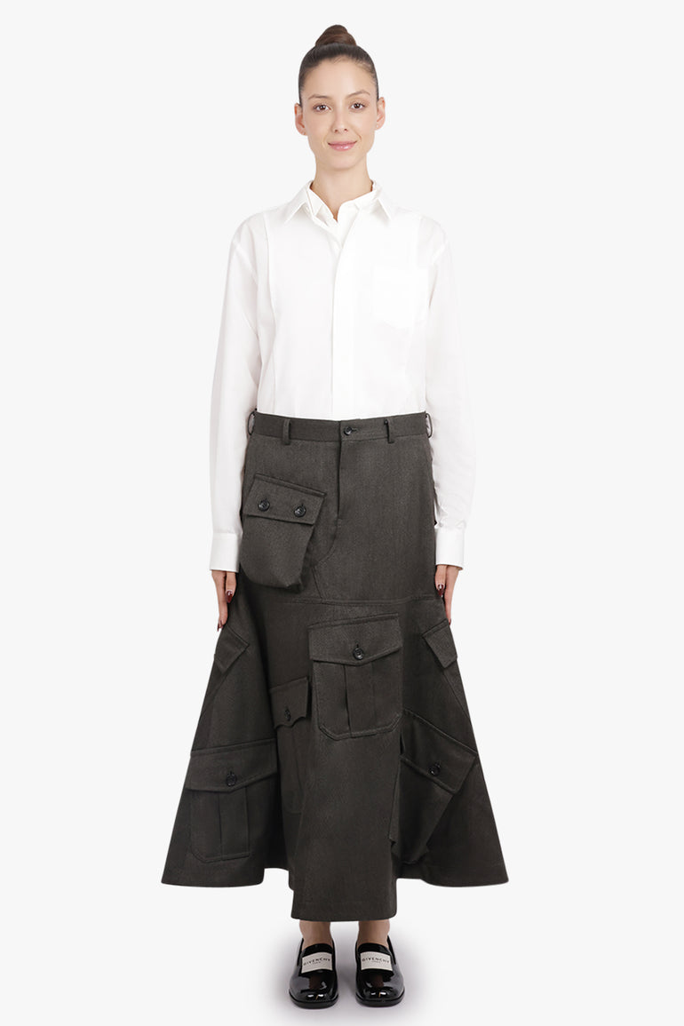 COMME DES GARCONS HOMME PLUS RTW Pocket Panel Midi Skirt | Grey