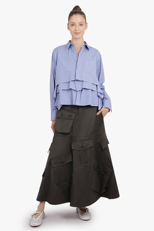 COMME DES GARCONS HOMME PLUS RTW Pocket Panel Midi Skirt | Grey