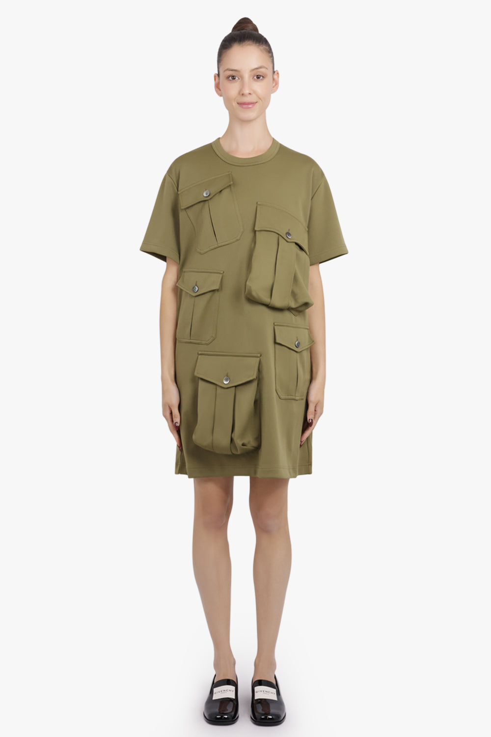 COMME DES GARCONS HOMME PLUS RTW S/S Pocket Detail Mini T-Shirt Dress | Khaki