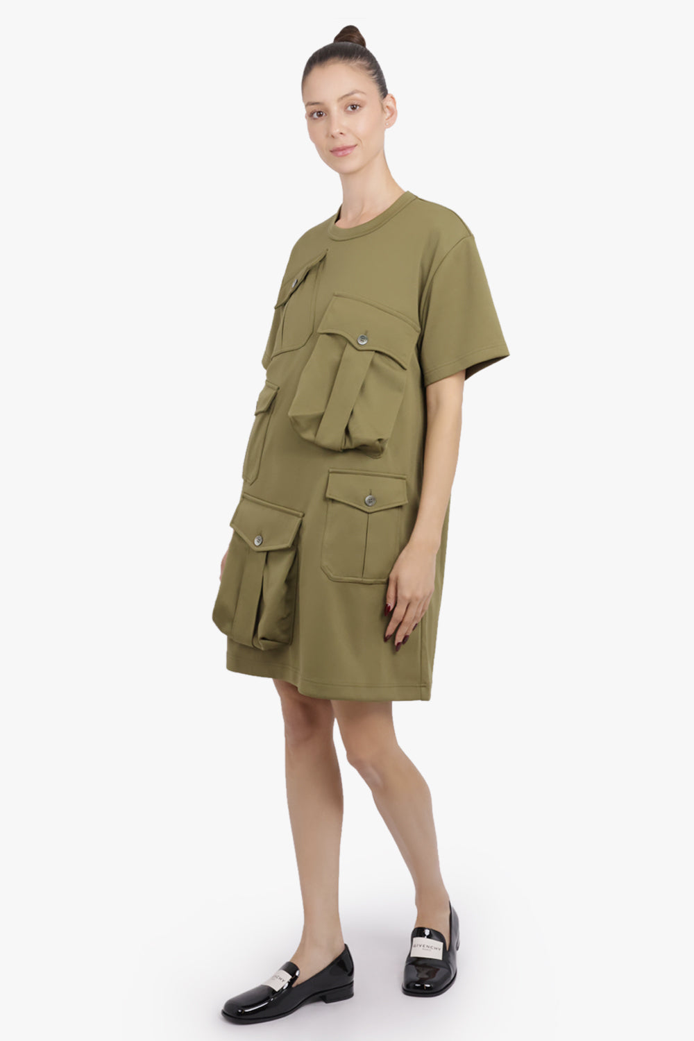 COMME DES GARCONS HOMME PLUS RTW S/S Pocket Detail Mini T-Shirt Dress | Khaki