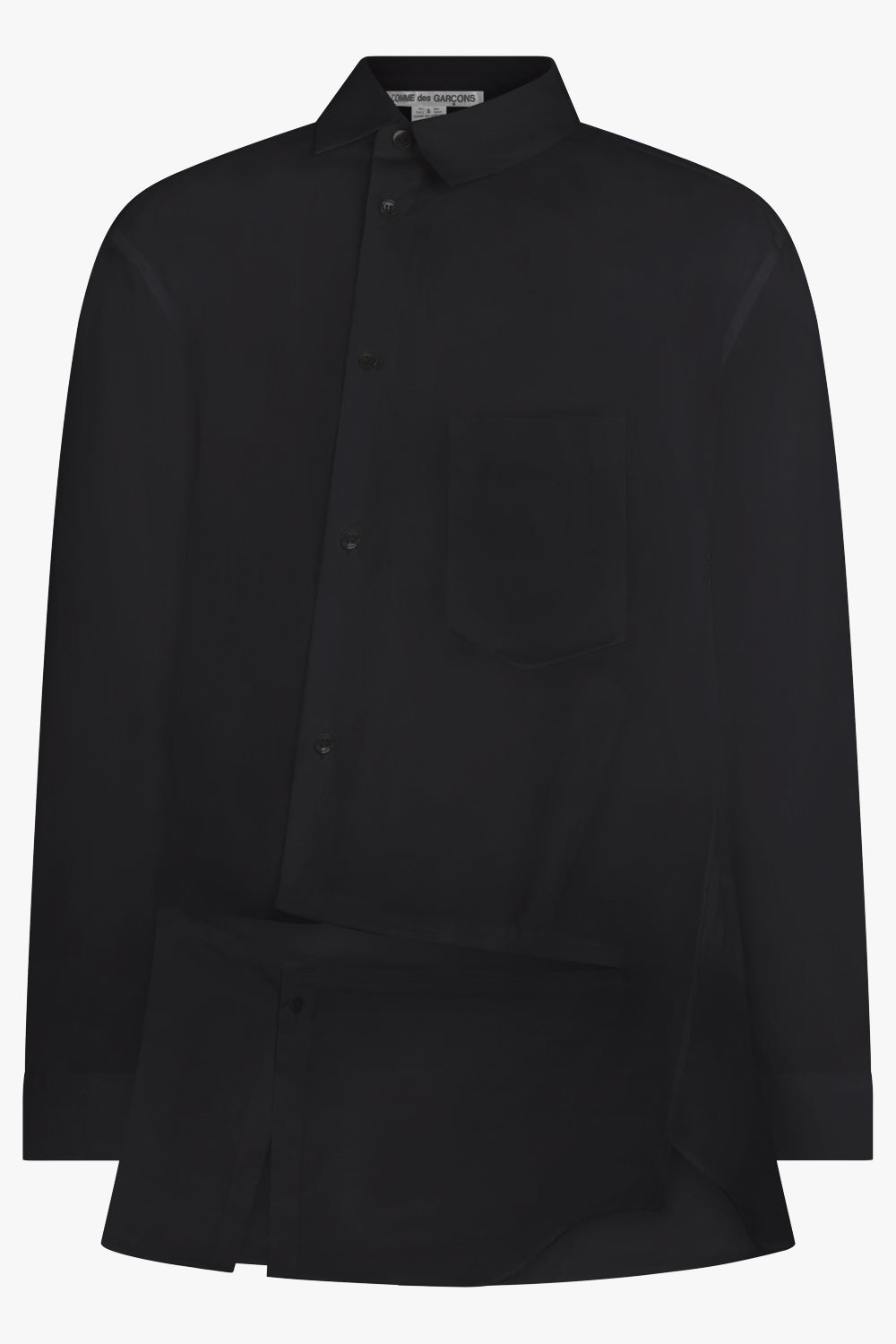 COMME DES GARCONS RTW Asymmetric Deconstruct L/S Shirt | Black