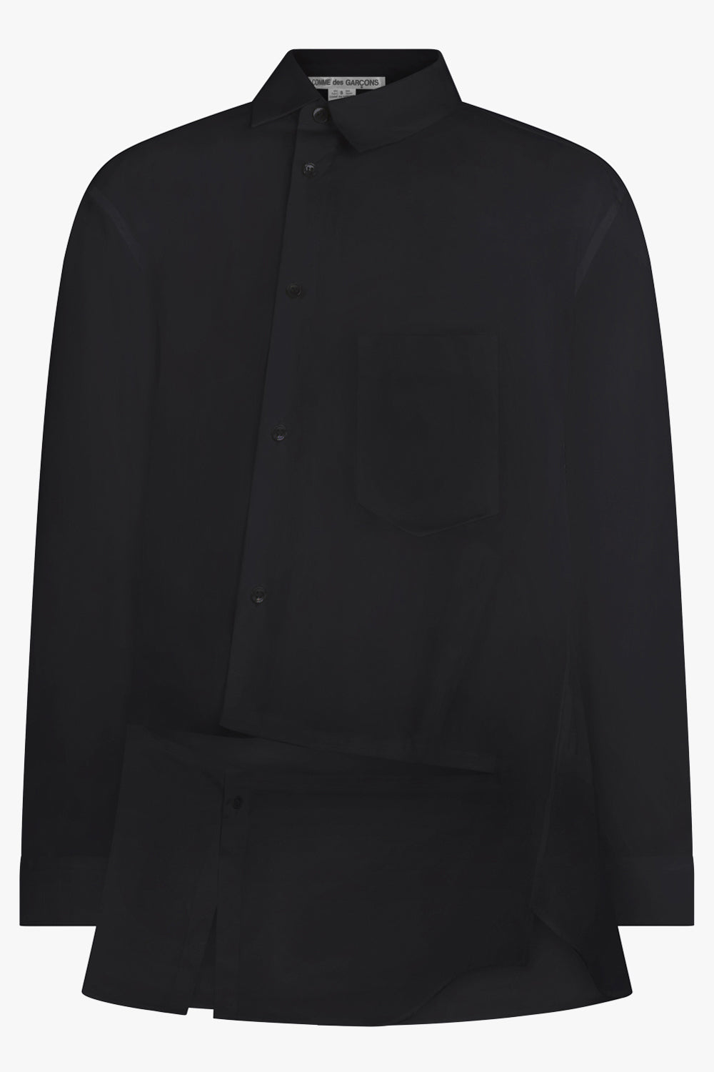 COMME DES GARCONS RTW Asymmetric Deconstruct L/S Shirt | Black