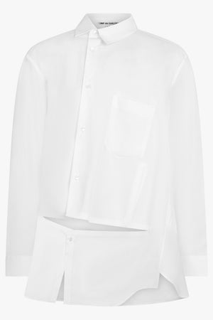 COMME DES GARCONS RTW Asymmetric Deconstruct L/S Shirt | White