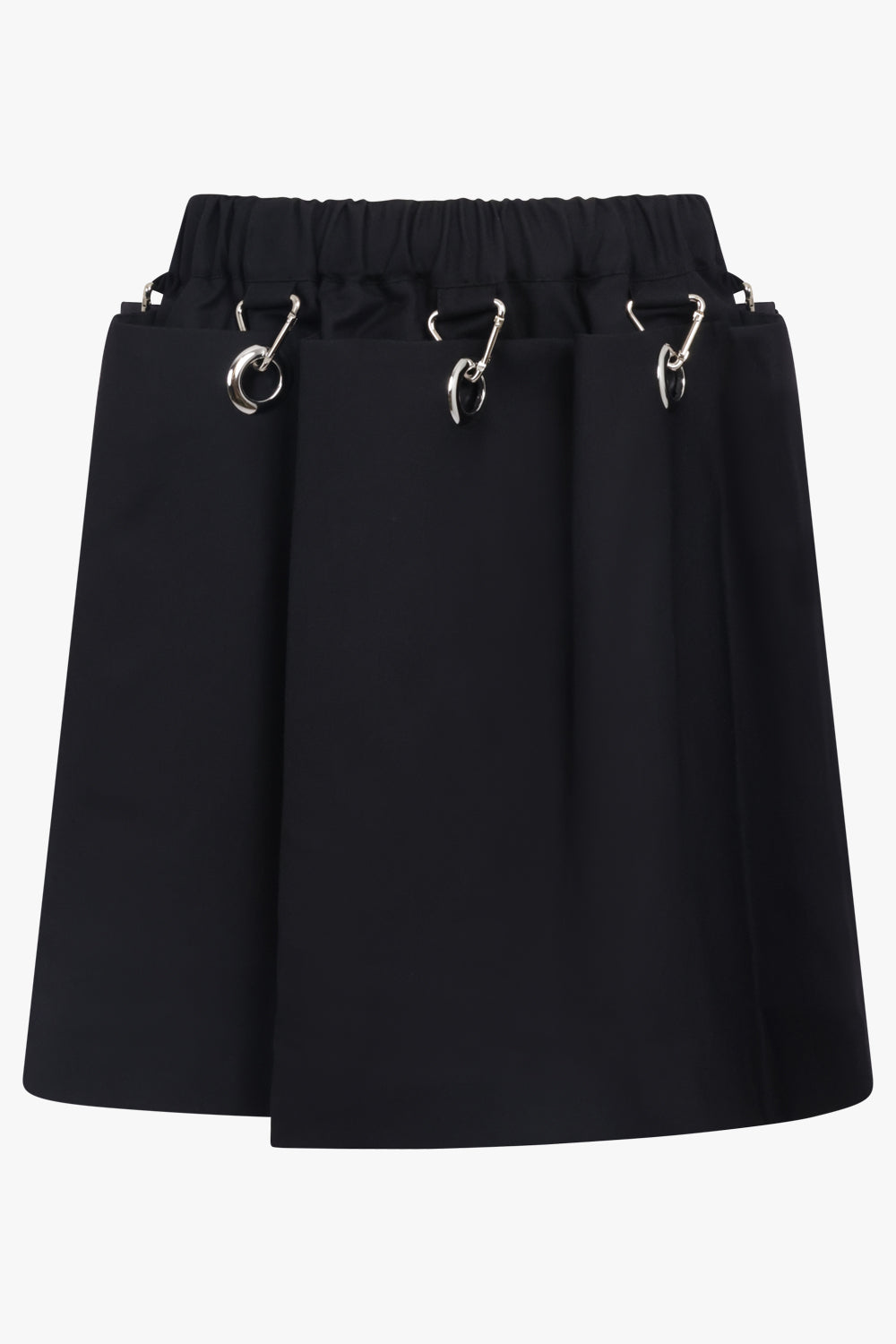 NOIR KEI NINOMIYA RTW Elastic Waist Pleat Mini Skirt | Black