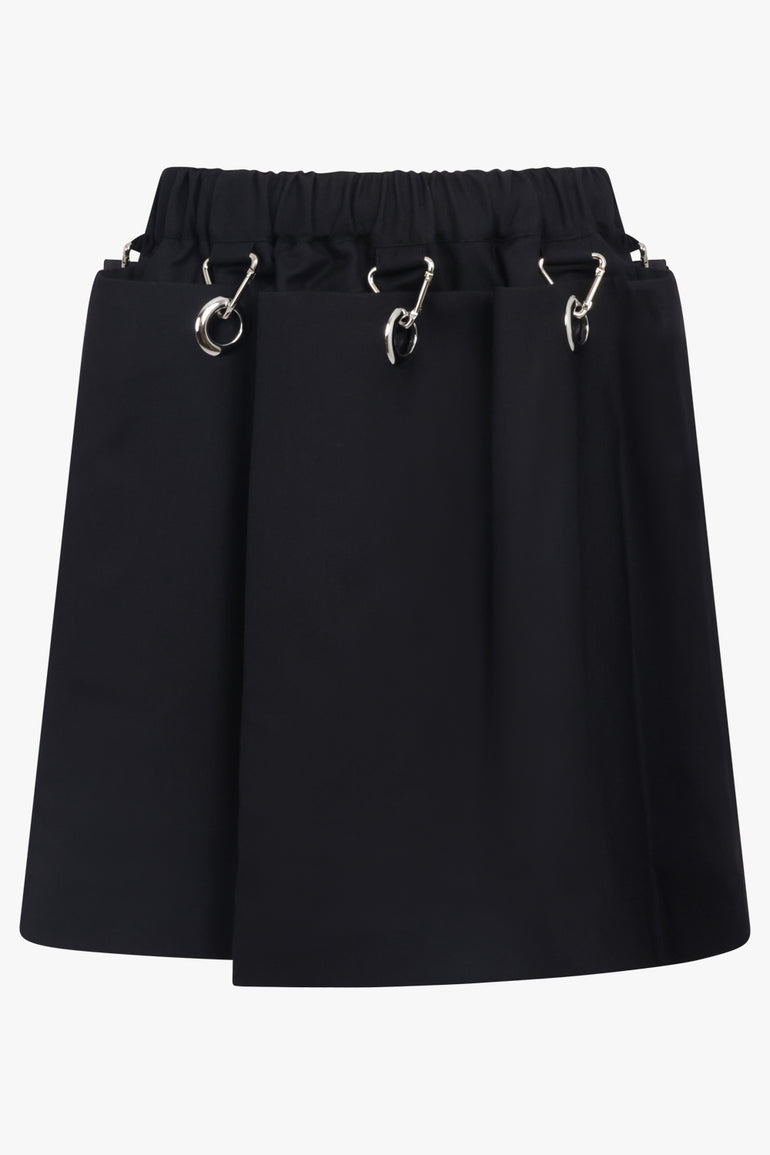 NOIR KEI NINOMIYA RTW Elastic Waist Pleat Mini Skirt | Black