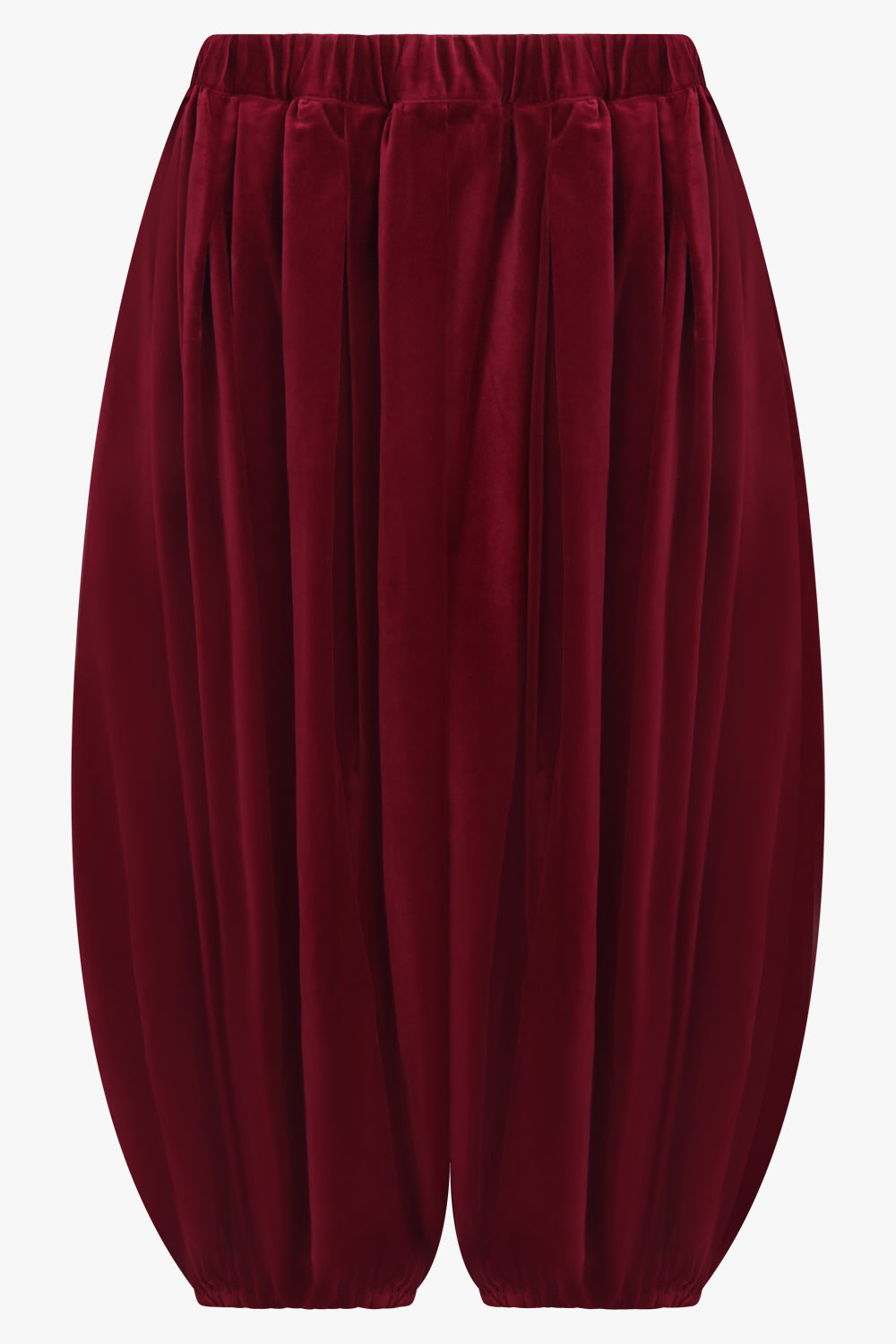 COMME DES GARCONS RTW Elastic Waist Velvet Drop Crotch Pant | Burgundy