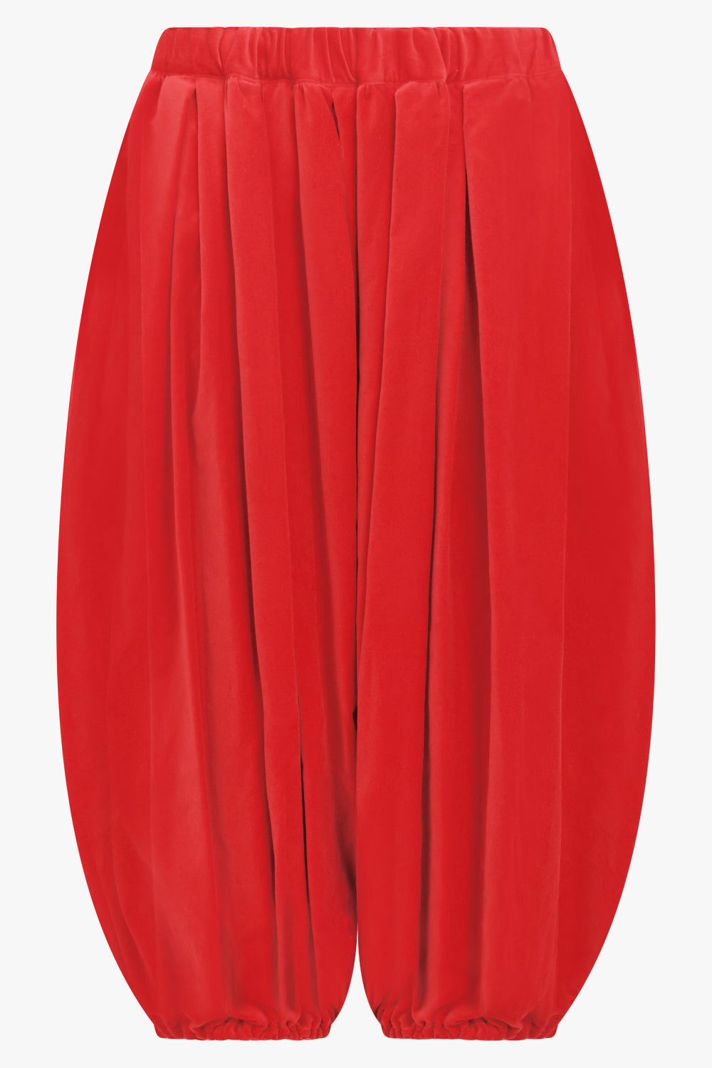COMME DES GARCONS RTW Elastic Waist Velvet Drop Crotch Pant | Red