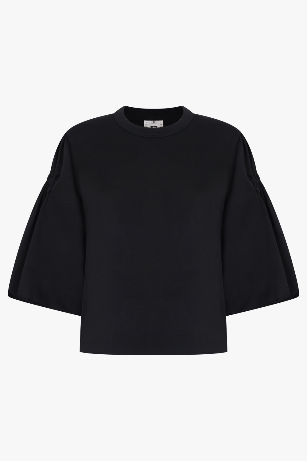 NOIR KEI NINOMIYA RTW Exaggerated Puff 3/4 Sleeve Top | Black