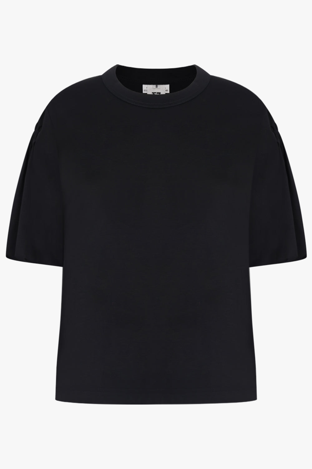 NOIR KEI NINOMIYA RTW Exaggerated Puff 3/4 Sleeve Top | Black