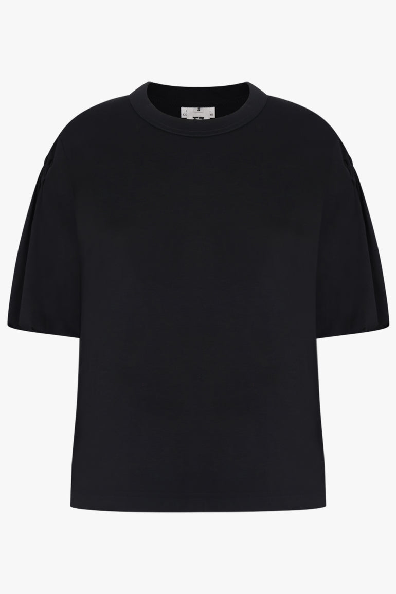 NOIR KEI NINOMIYA RTW Exaggerated Puff 3/4 Sleeve Top | Black