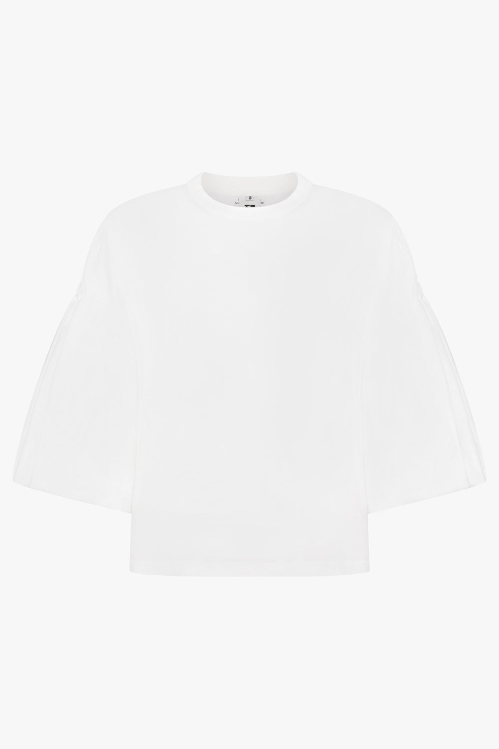 NOIR KEI NINOMIYA RTW Exaggerated Puff 3/4 Sleeve Top | White