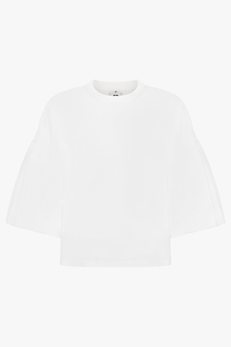 NOIR KEI NINOMIYA RTW Exaggerated Puff 3/4 Sleeve Top | White