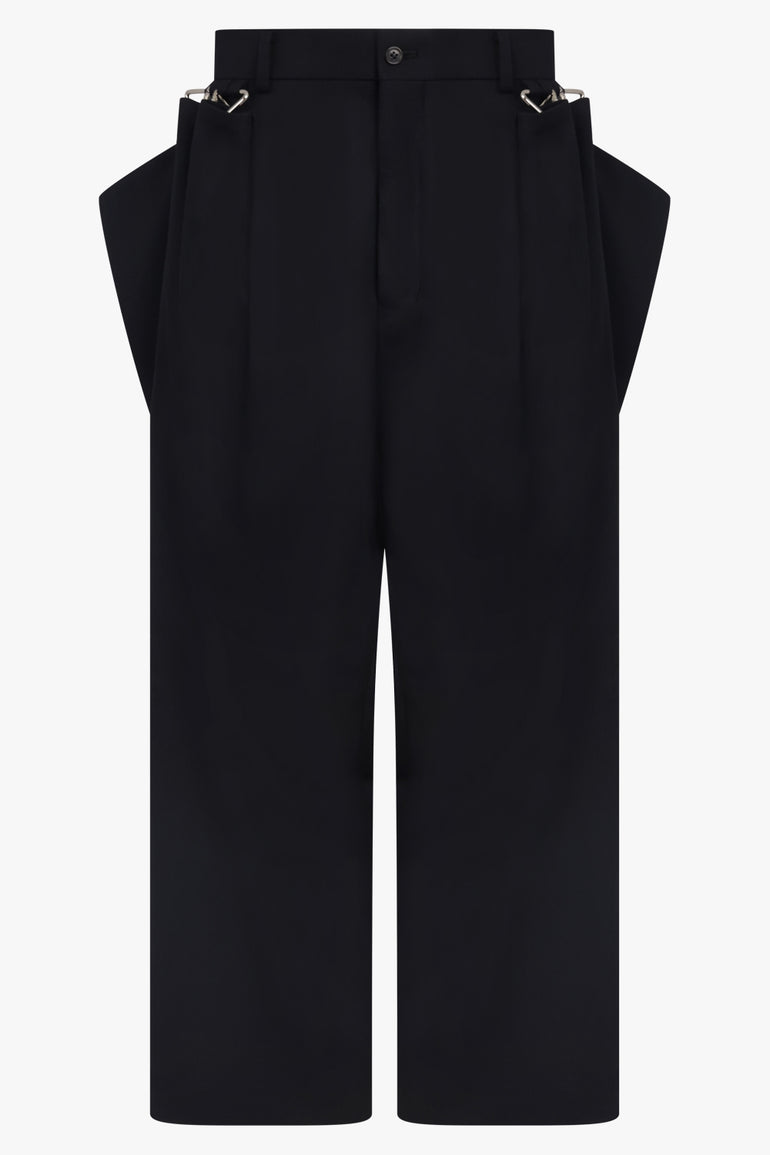 NOIR KEI NINOMIYA RTW Tapered Pant With Eyelet Detail | Black
