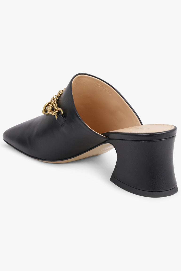 CHLOE SHOES Charm 55mm Loafer Mule | Black/Gold
