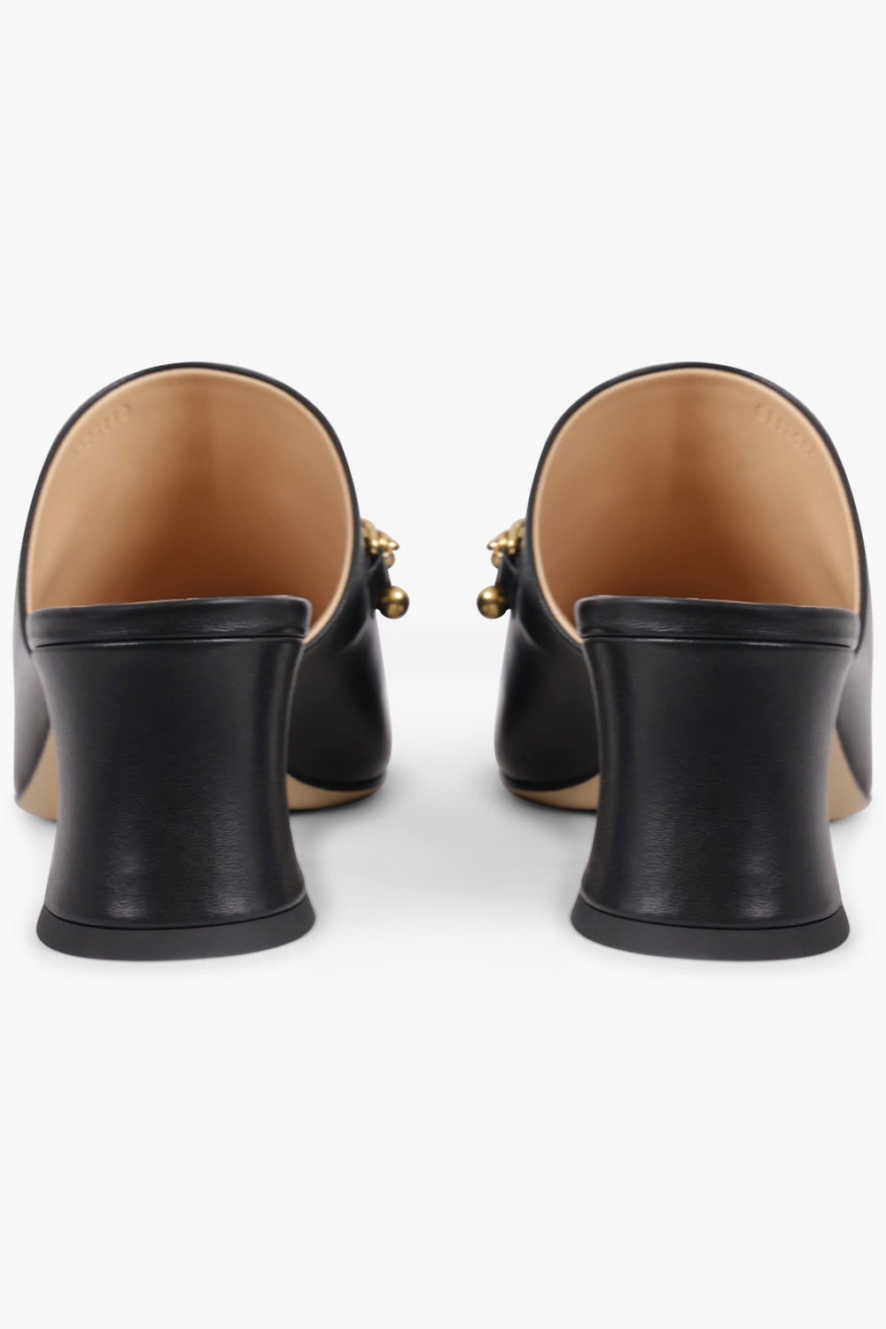 CHLOE SHOES Charm 55mm Loafer Mule | Black/Gold