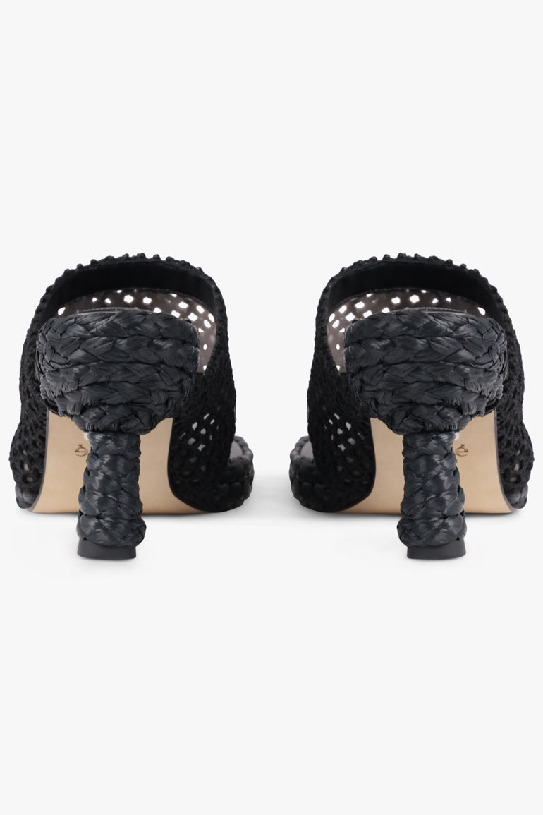 CHLOE SHOES Isla Thong 75mm Crochet Sandal | Black
