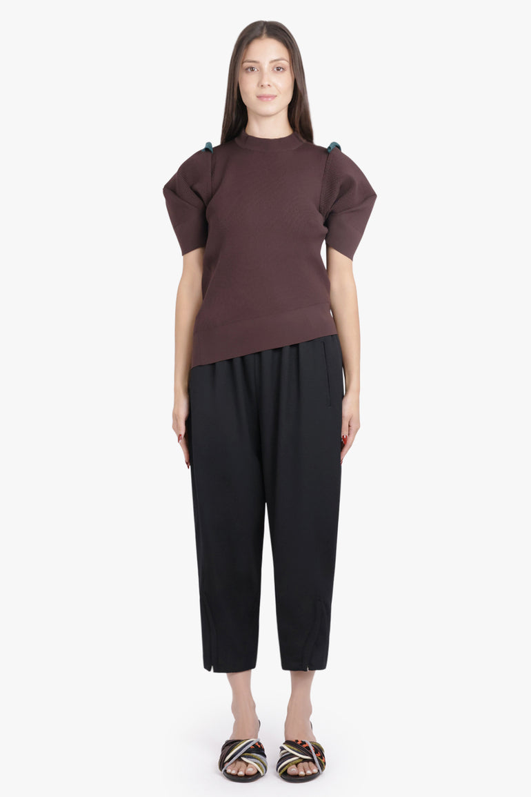 COMME DES GARCONS RTW Draped Ruched Crop Pant | Black