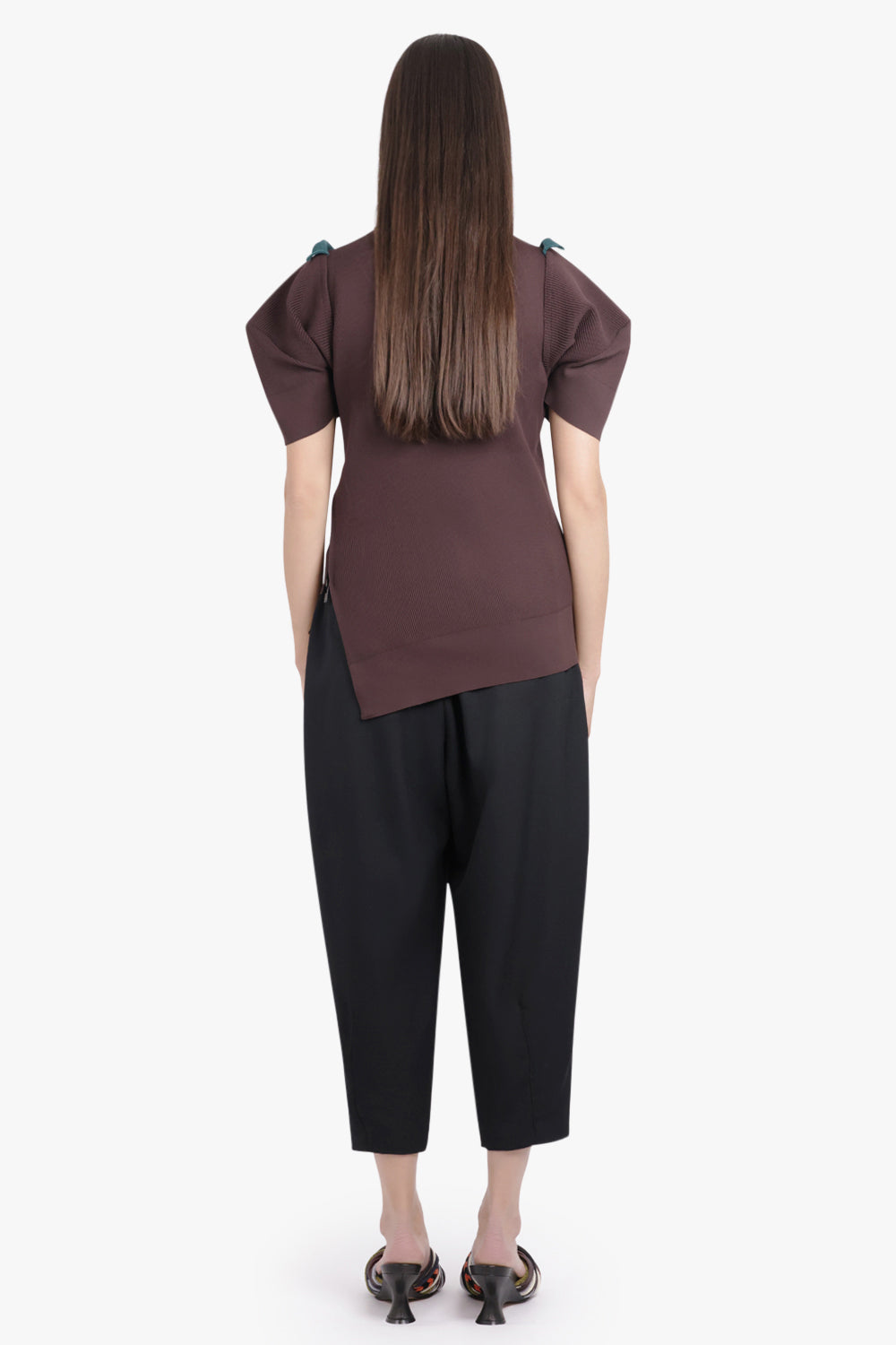 COMME DES GARCONS RTW Draped Ruched Crop Pant | Black