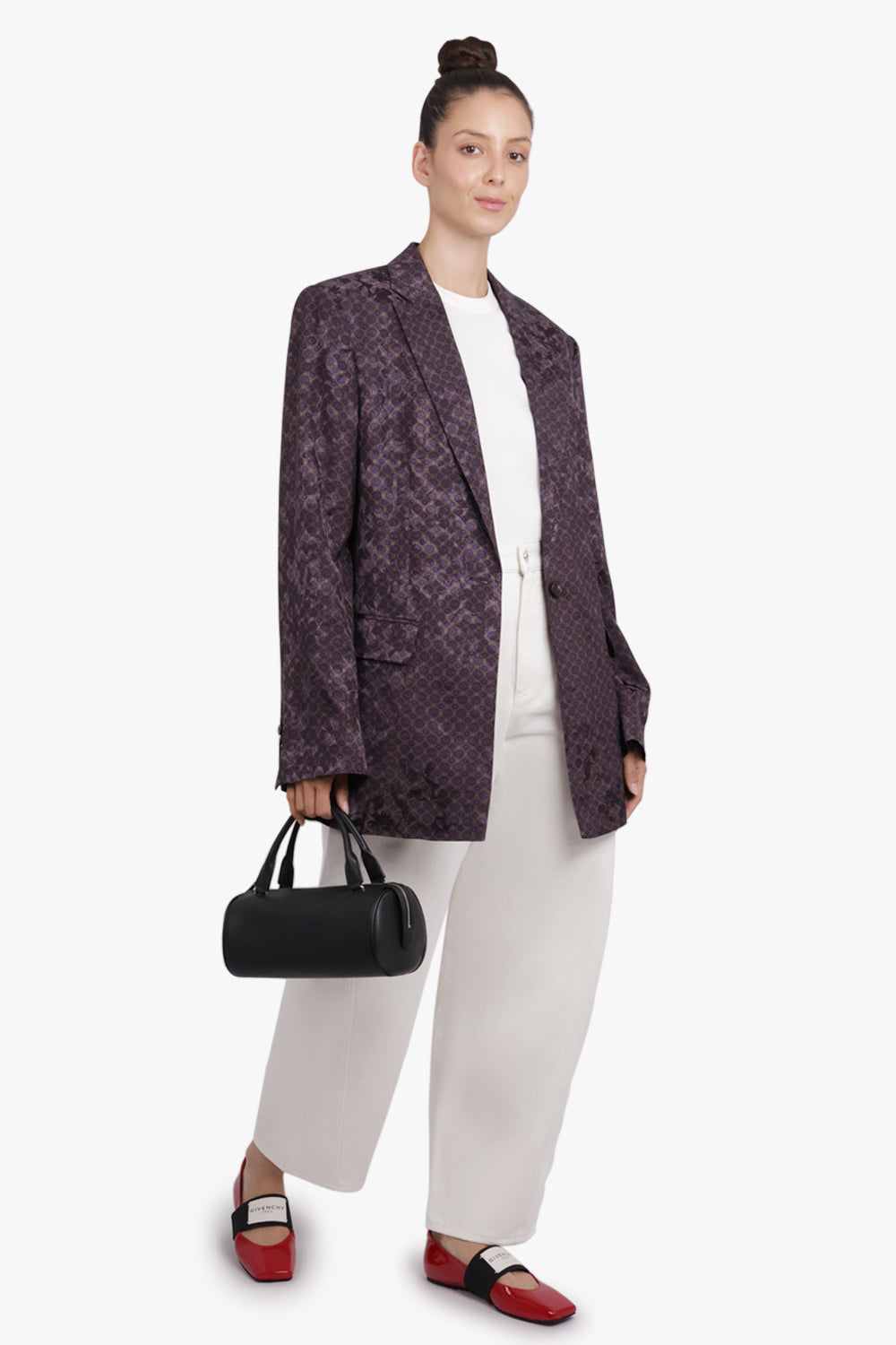 DRIES VAN NOTEN RTW Baftan Floral Motif Single Breast Jacket | Brown