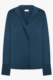 DRIES VAN NOTEN RTW Celinta Fluid L/S Shirt | Petrol Bue