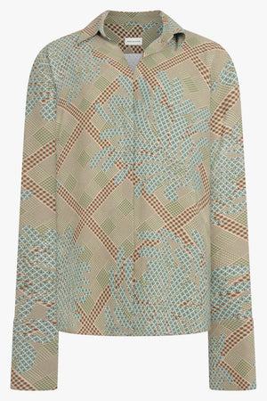 DRIES VAN NOTEN RTW Celindra Floral Motif L\S Shirt | Green/Multi