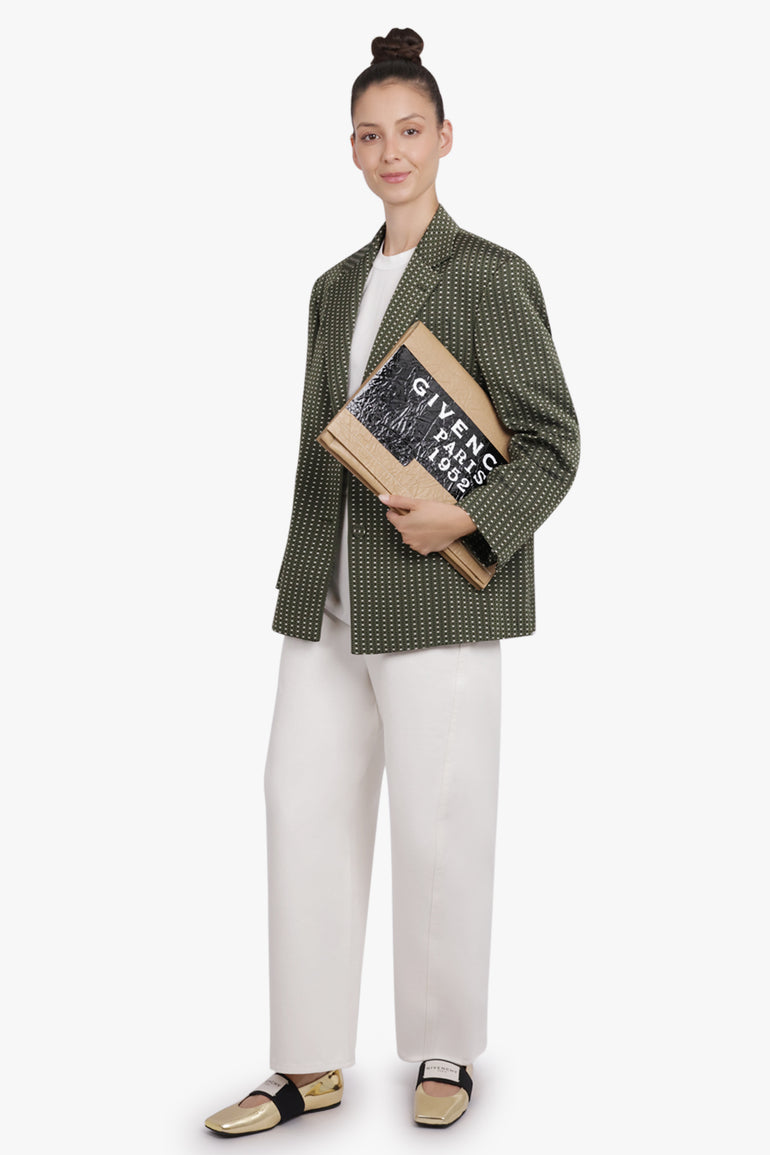 GIVENCHY BAGS BROWN / Beige/Black 1952 Tape Logo Pouch | Beige/Black