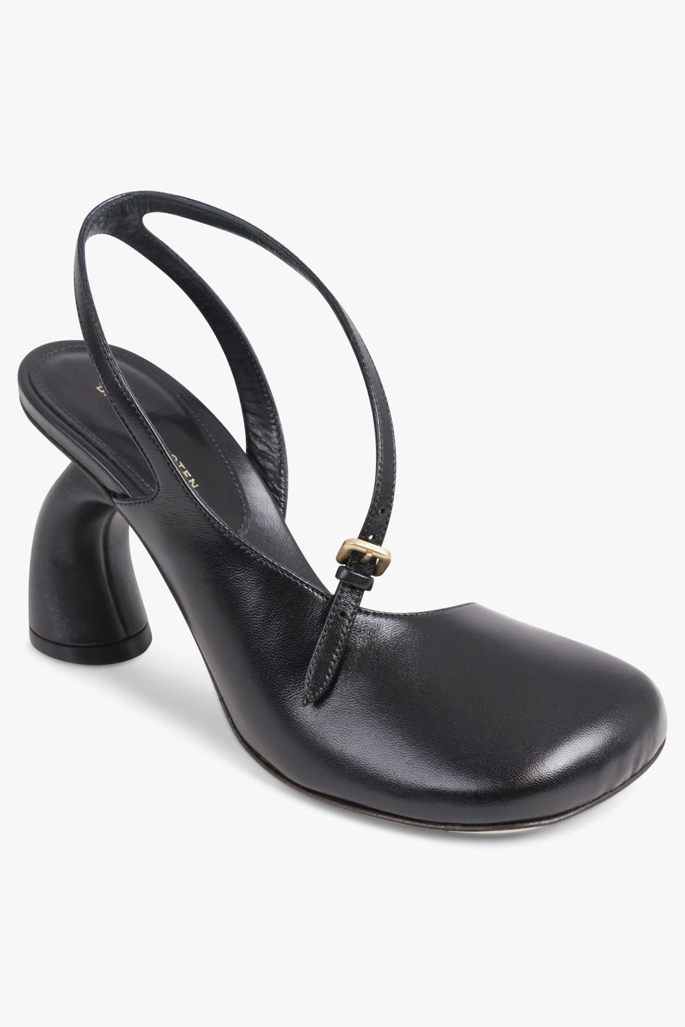 DRIES VAN NOTEN SHOES Curved Closed Toe 95mm Slingback Heel | Black