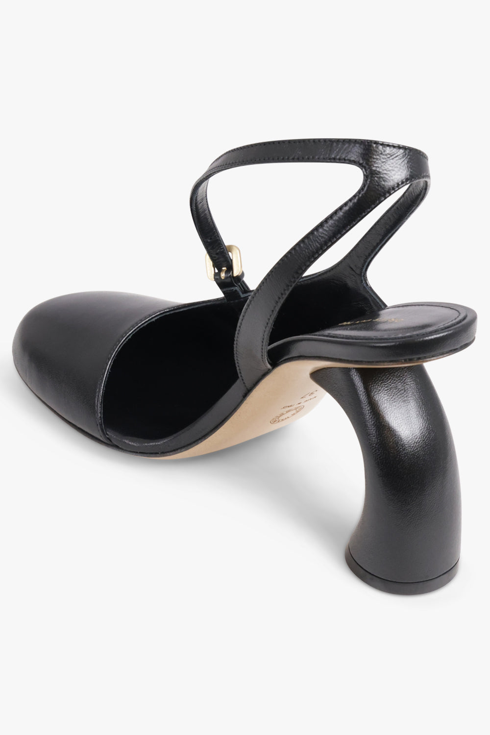 DRIES VAN NOTEN SHOES Curved Closed Toe 95mm Slingback Heel | Black