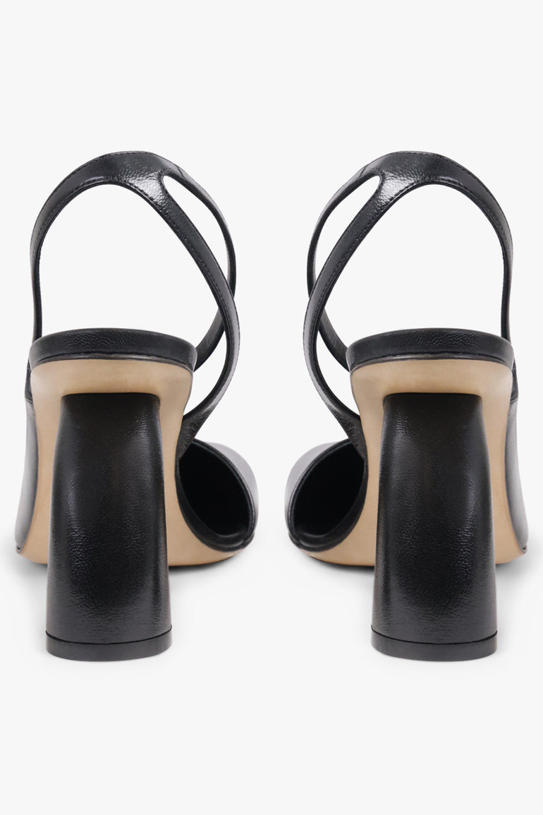 DRIES VAN NOTEN SHOES Curved Closed Toe 95mm Slingback Heel | Black