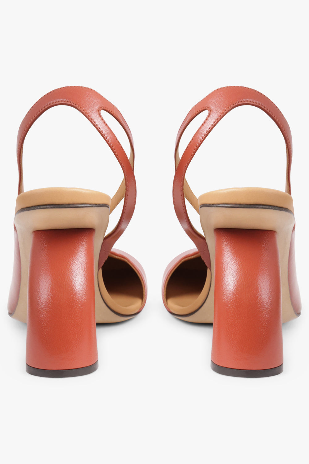 DRIES VAN NOTEN SHOES Curved Closed Toe 95mm Slingback Heel | Brique