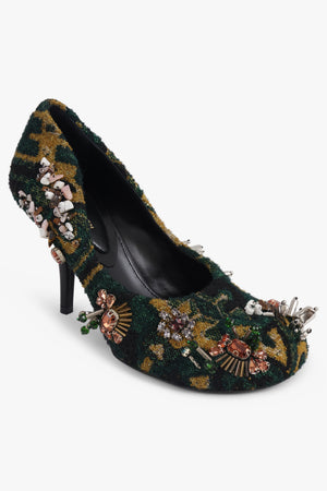 DRIES VAN NOTEN SHOES Embellished 90MM Round Toe Pump | Bottle/Multi