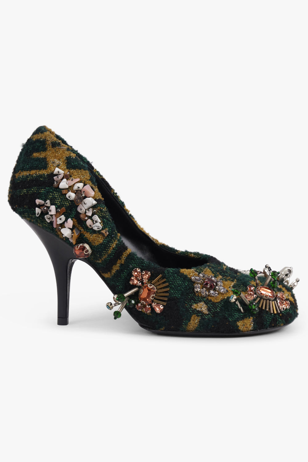 DRIES VAN NOTEN SHOES Embellished 90MM Round Toe Pump | Bottle/Multi