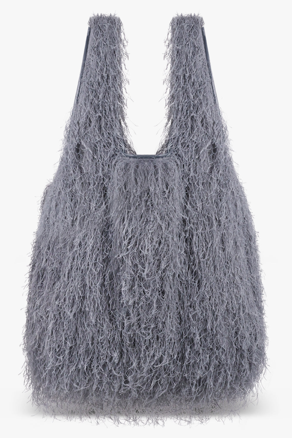 DRIES VAN NOTEN BAGS GREY / Dark Grey Fringing Large Tote Bag | Dark Grey