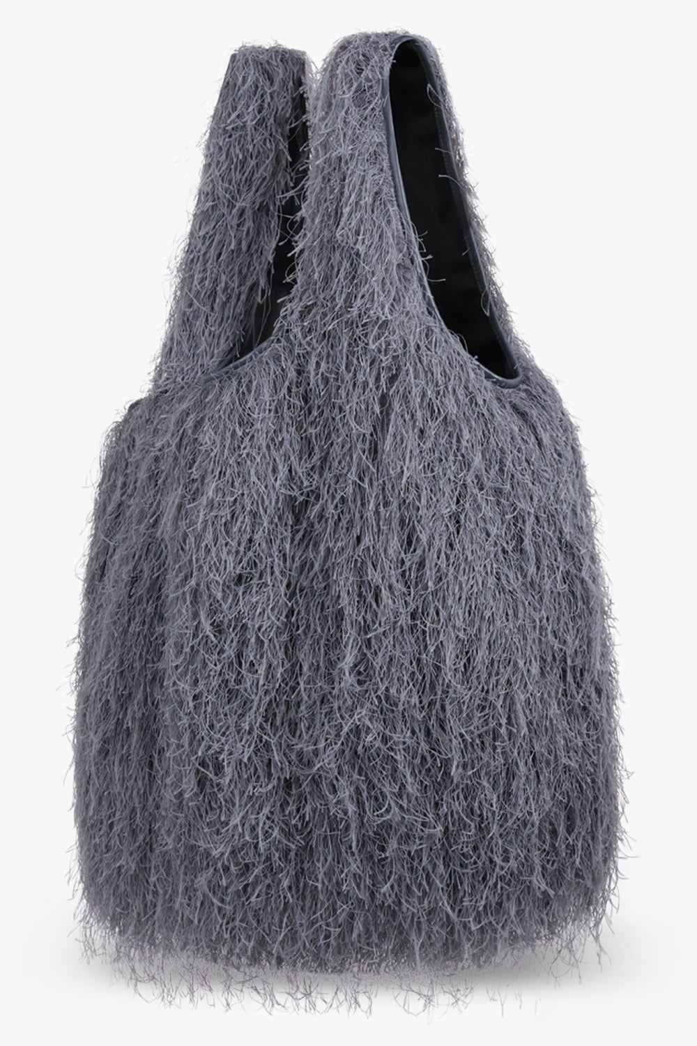 DRIES VAN NOTEN BAGS GREY / Dark Grey Fringing Large Tote Bag | Dark Grey