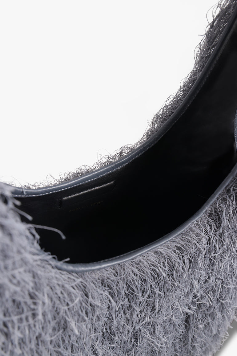 DRIES VAN NOTEN BAGS GREY / Dark Grey Fringing Large Tote Bag | Dark Grey