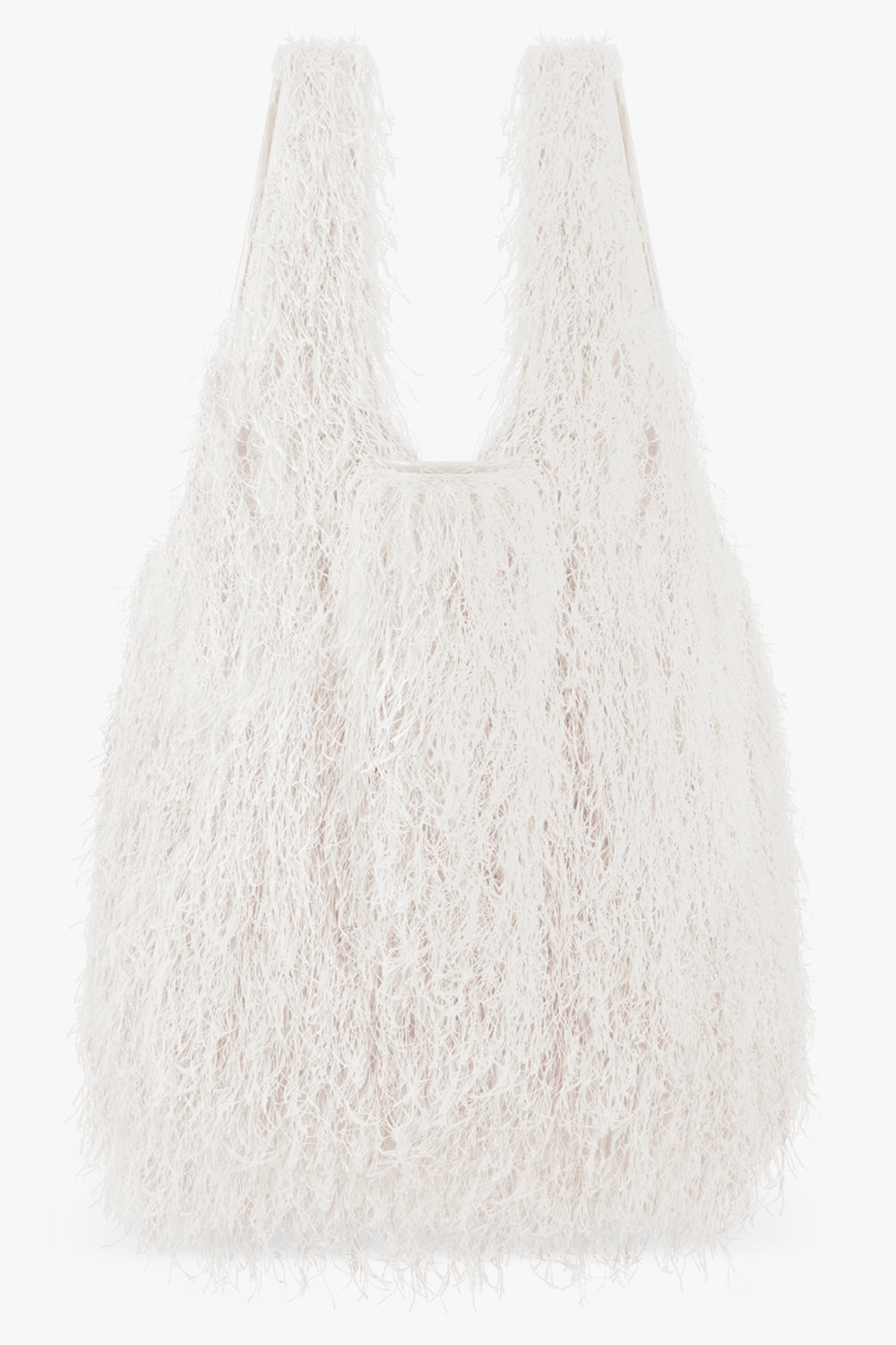 DRIES VAN NOTEN BAGS WHITE / Ivory Fringing Large Tote Bag | Ivory
