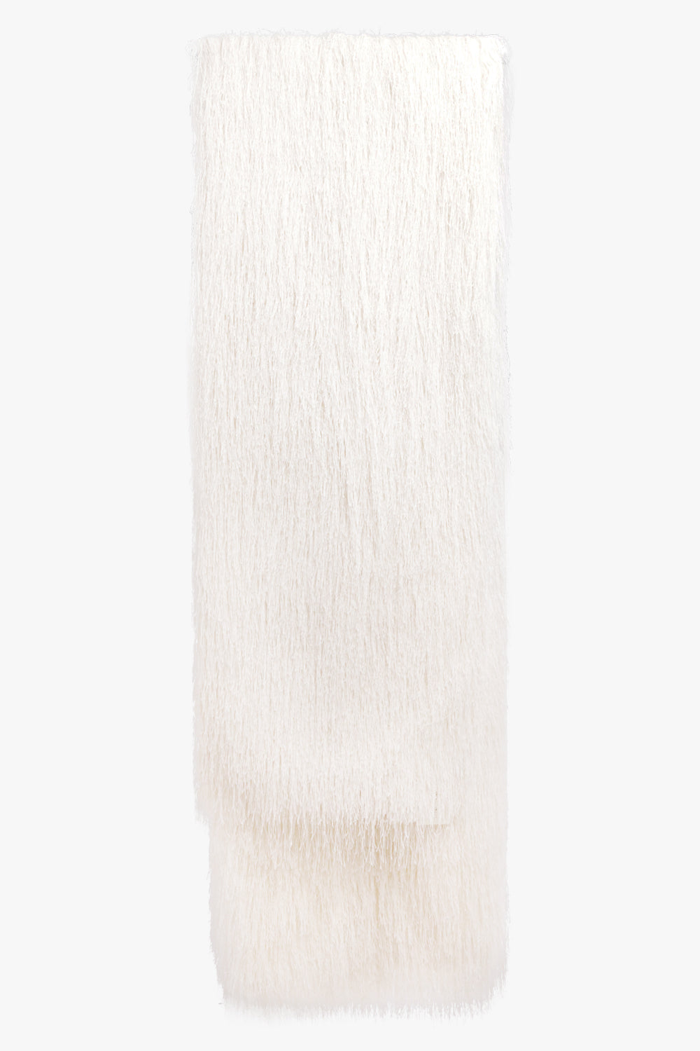 DRIES VAN NOTEN ACCESSORIES WHITE / White Fringing Wrap Around Scarf | White