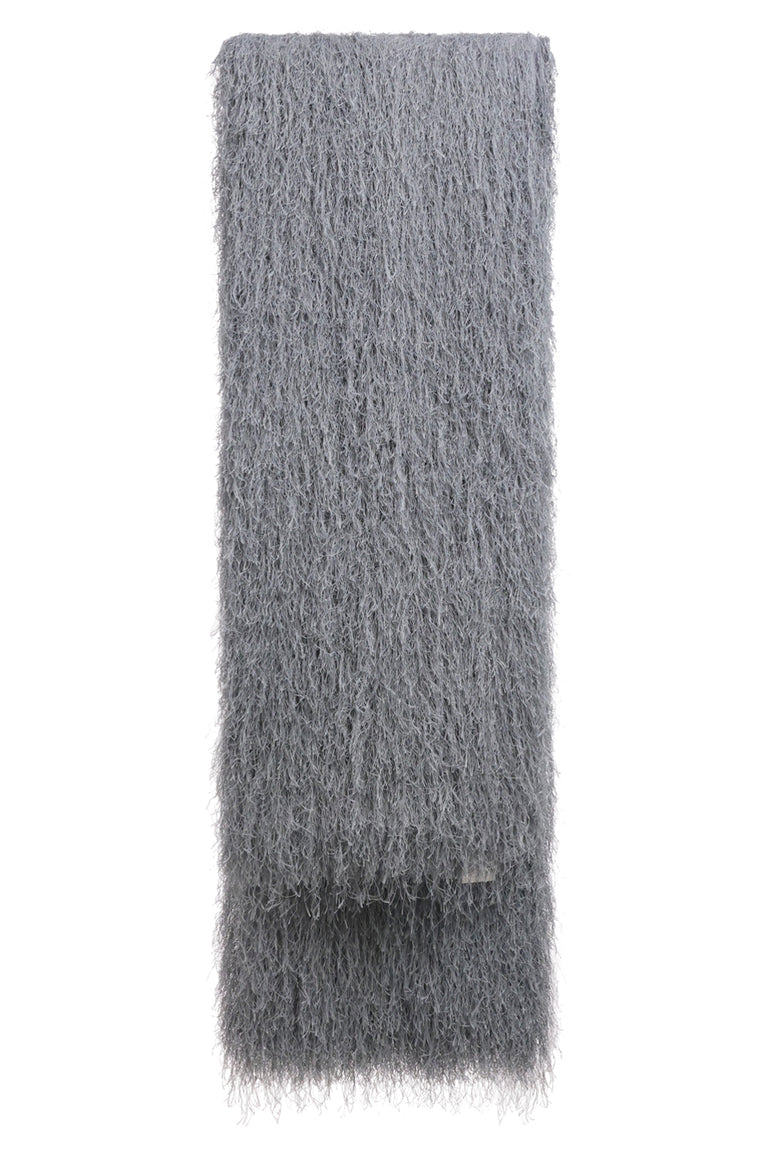 DRIES VAN NOTEN ACCESSORIES GREY / Dark Grey Fringing Wrap Around Scarf | Dark Grey