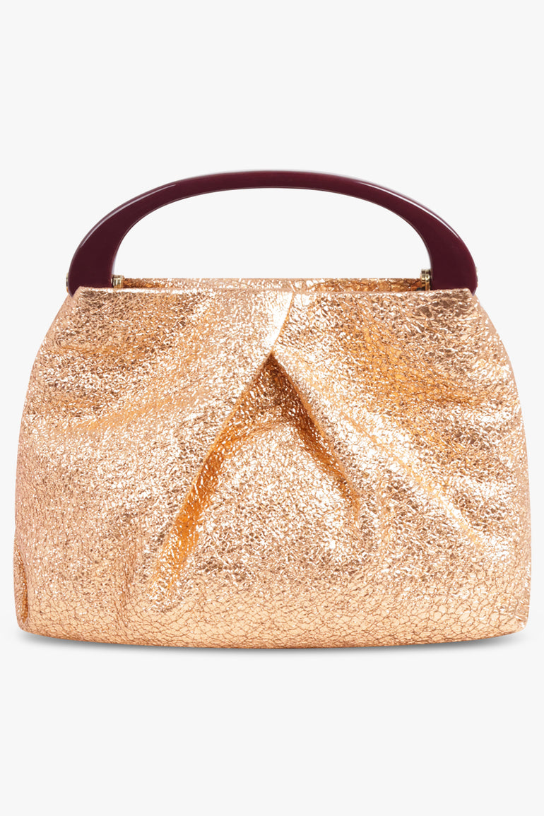 DRIES VAN NOTEN BAGS PINK / Salmon Metallic Mini Resin Handle Bag | Salmon