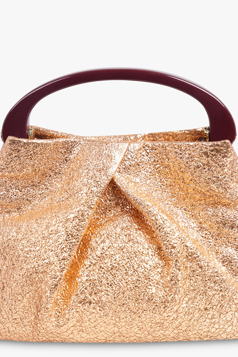 DRIES VAN NOTEN BAGS PINK / Salmon Metallic Mini Resin Handle Bag | Salmon