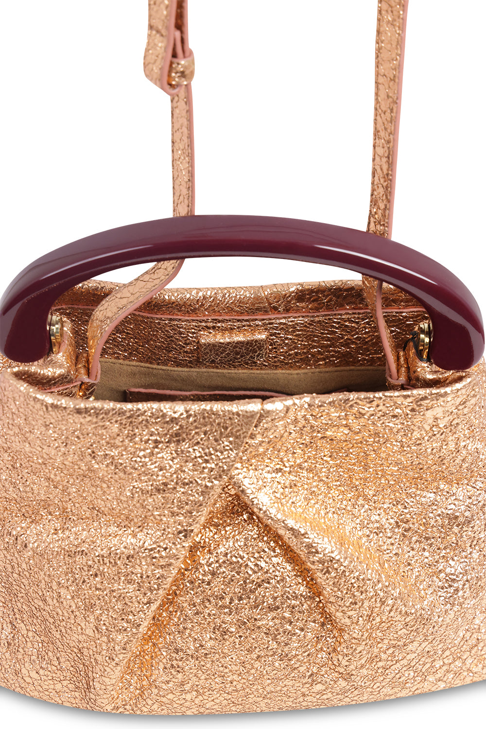 DRIES VAN NOTEN BAGS PINK / Salmon Metallic Mini Resin Handle Bag | Salmon