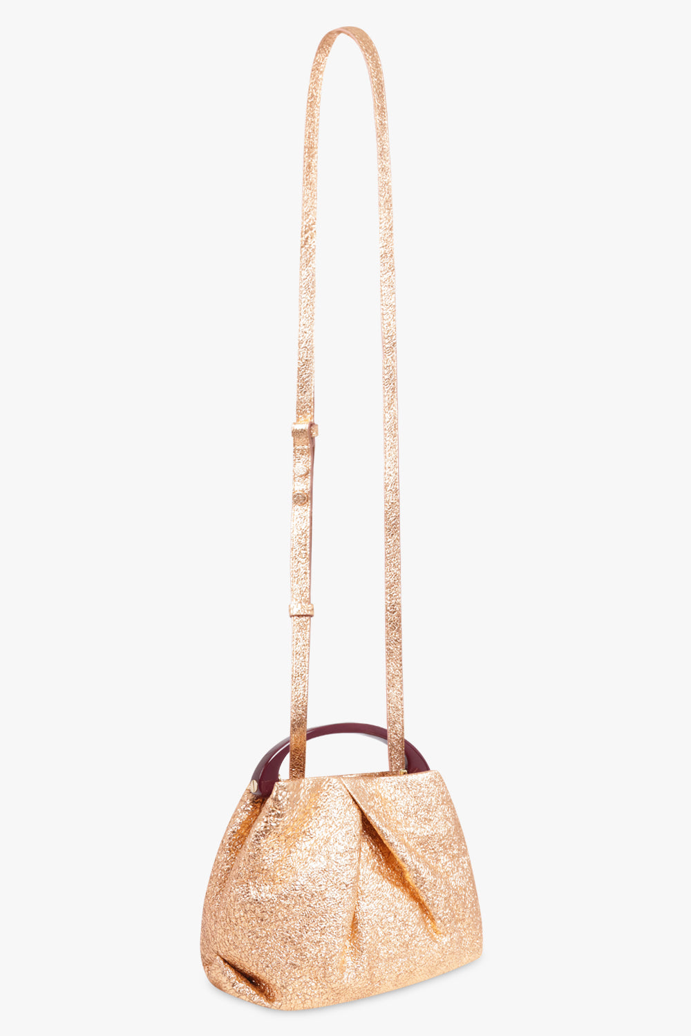 DRIES VAN NOTEN BAGS PINK / Salmon Metallic Mini Resin Handle Bag | Salmon