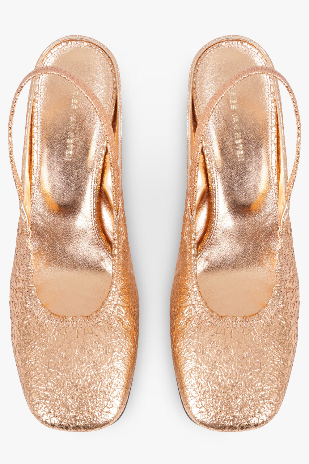 DRIES VAN NOTEN SHOES Metallic Closed Toe 75mm Slingback Heel | Salmon